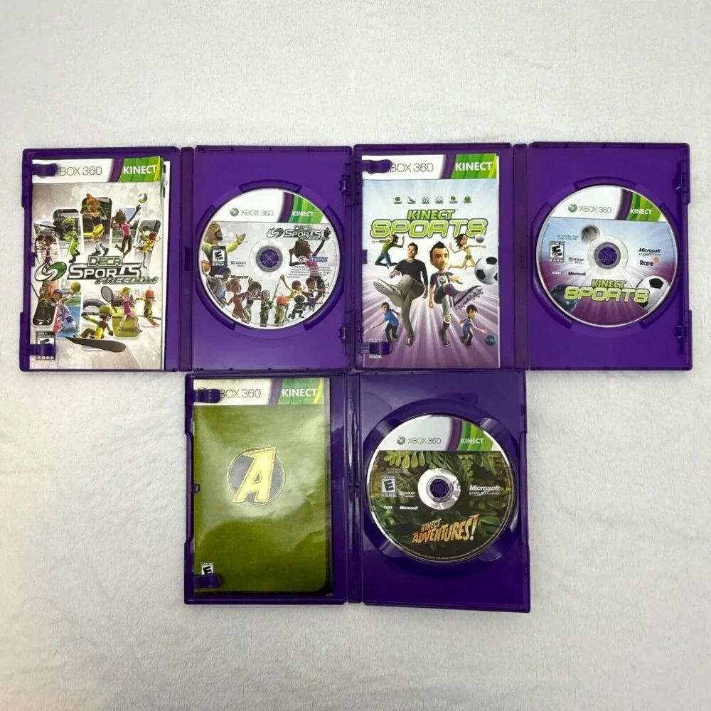 XBOX 360 Kinect Sports Game 3 Disc Bundle Sports Deca Sports Adventure